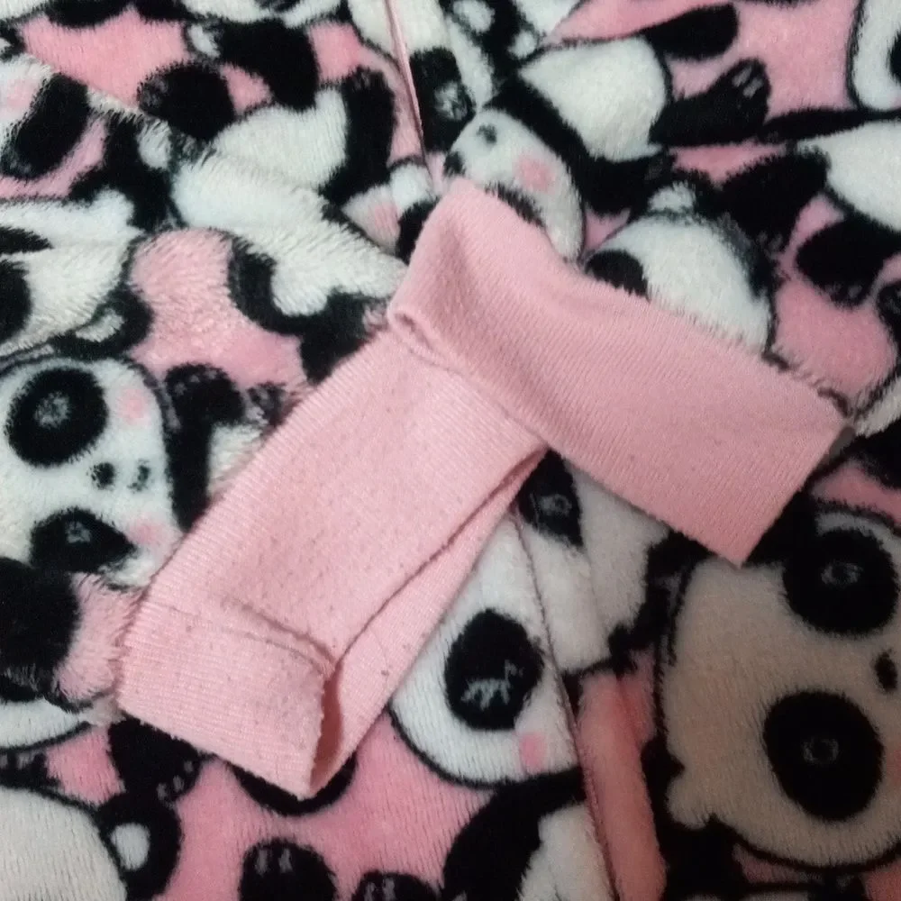 The Children's Place Pajamas Footed Fleece Size L10/12 Panda Bear Girl's